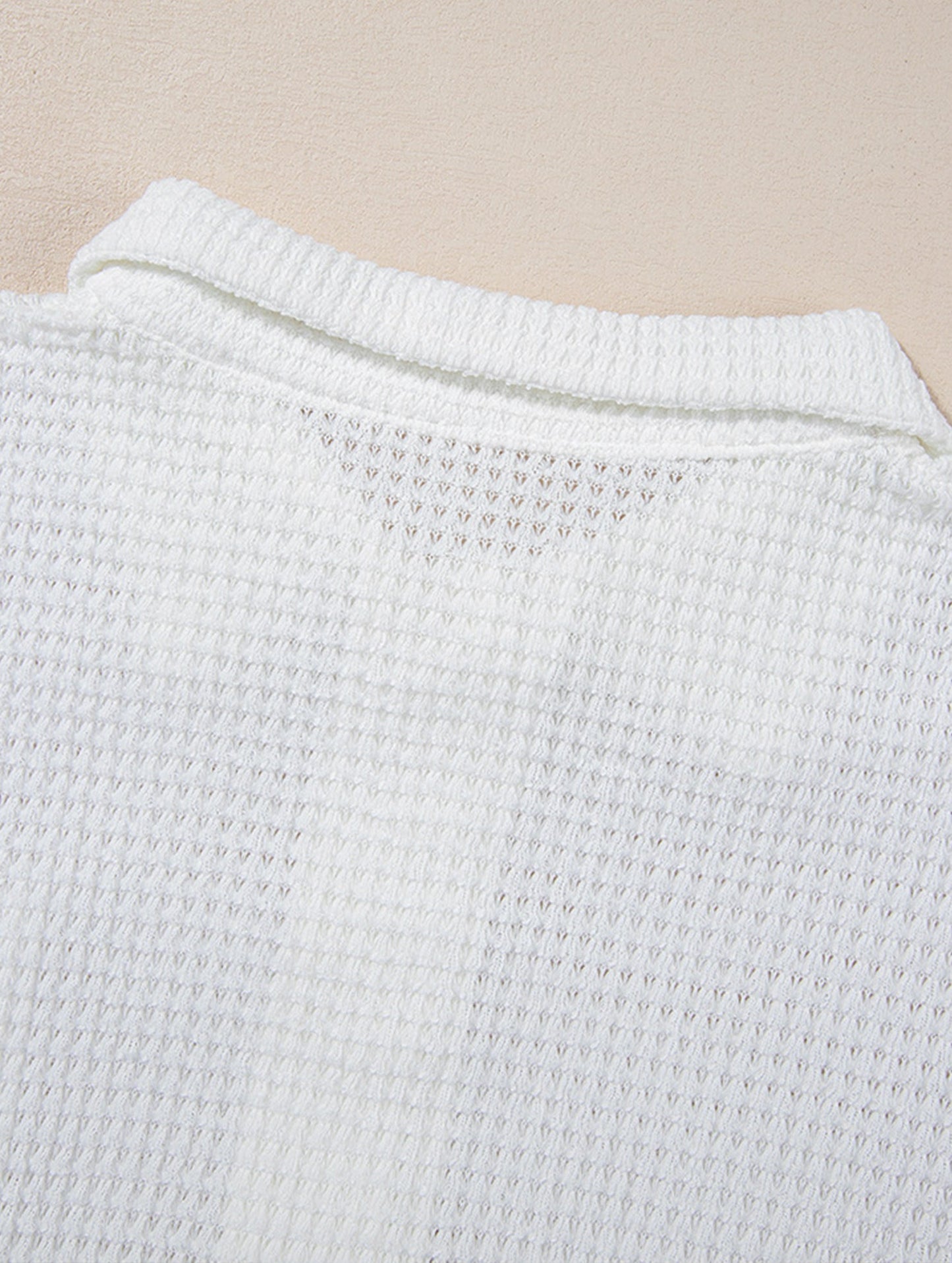 Pure color turn-over collar knitted sweater