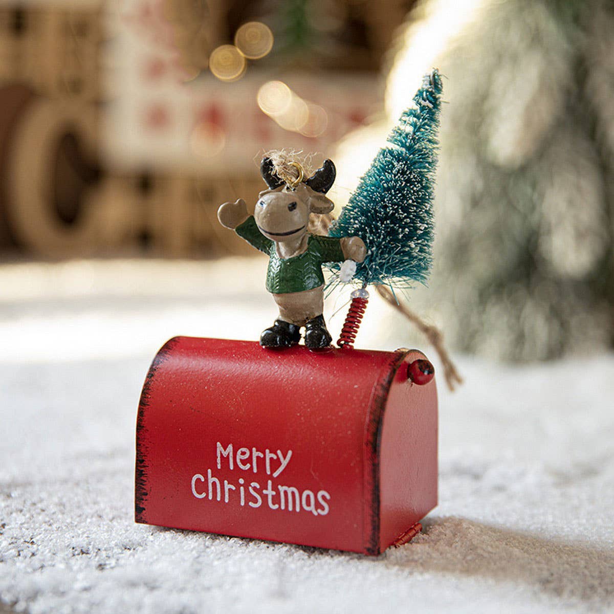 Iron Colorful Xmas Tree Ornament Reindeer Santa