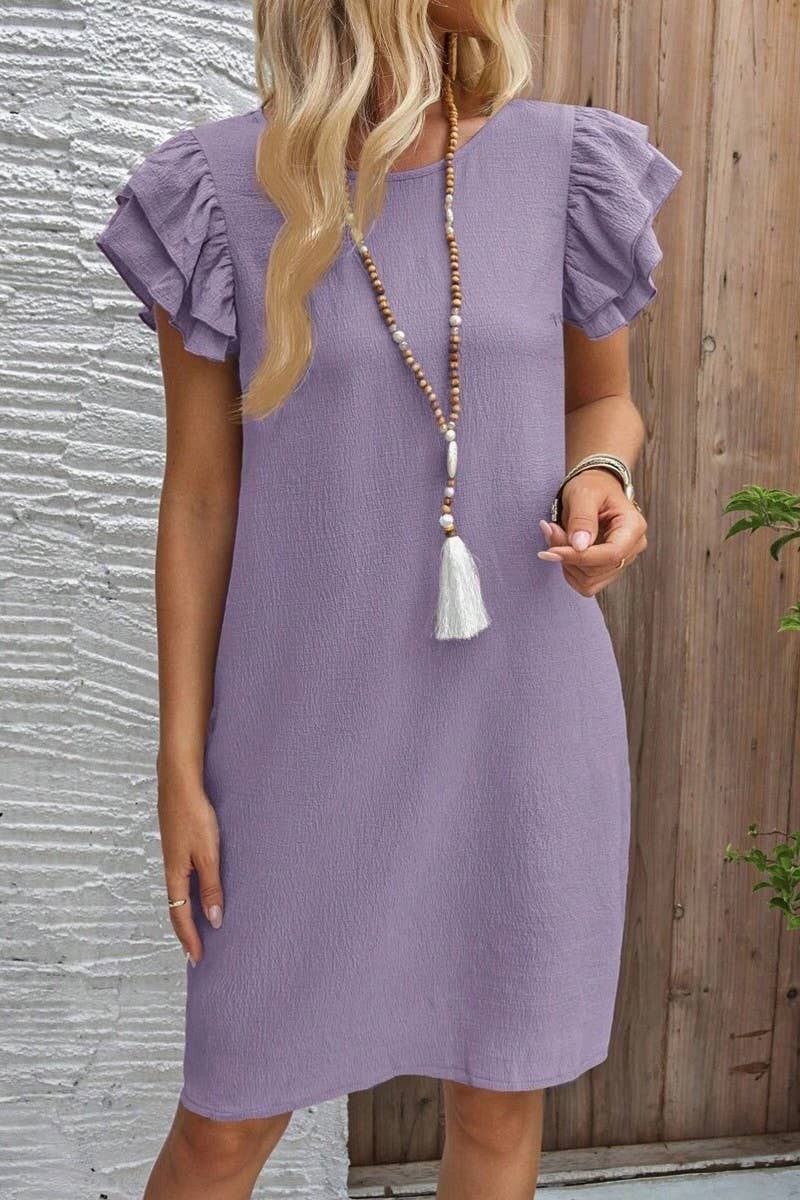 CWDSD10534_NEW FRESH, SWEET AND SLIM SOLID COLOR DRESS