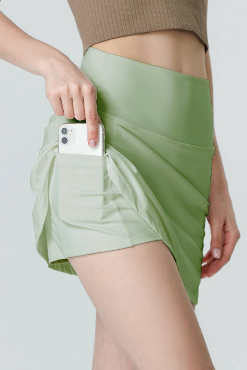 CWBSS0170_HIGH WAISTED ANTI SLIP YOGA FITNESS SKIRT