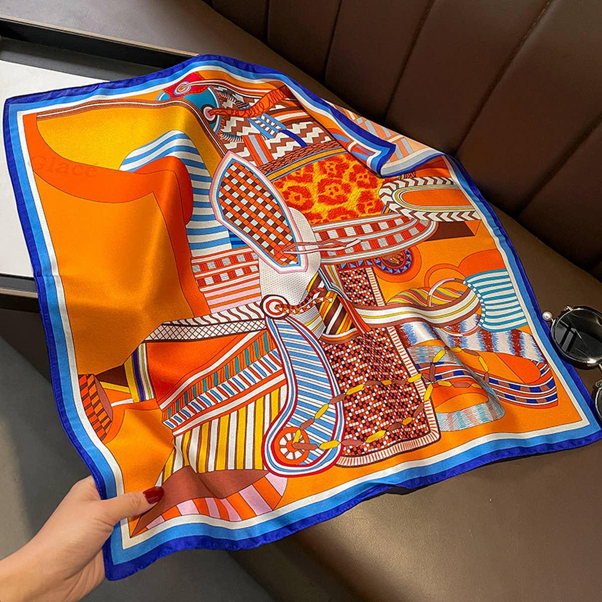 53cm Vintage Print Silk Blend Scarf for Women_CWASC0625