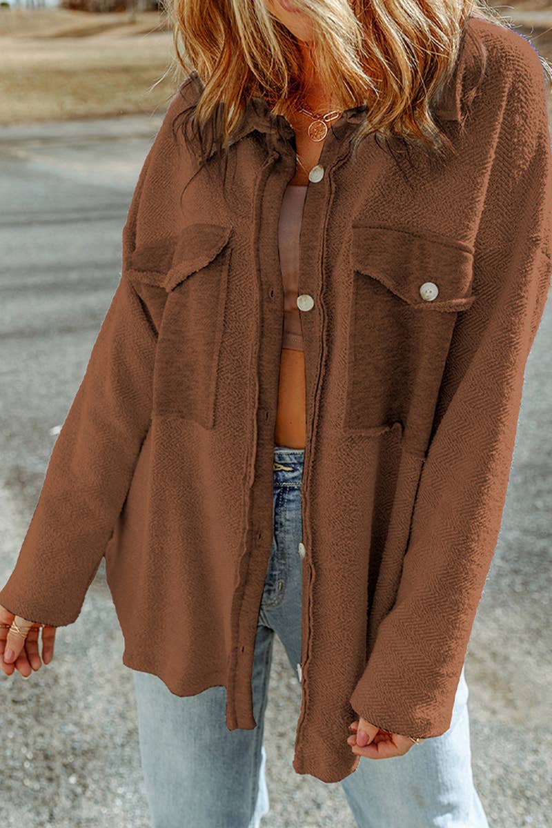 SINGLE-BREASTED CARDIGAN WITH SOLID COLOR LAPEL