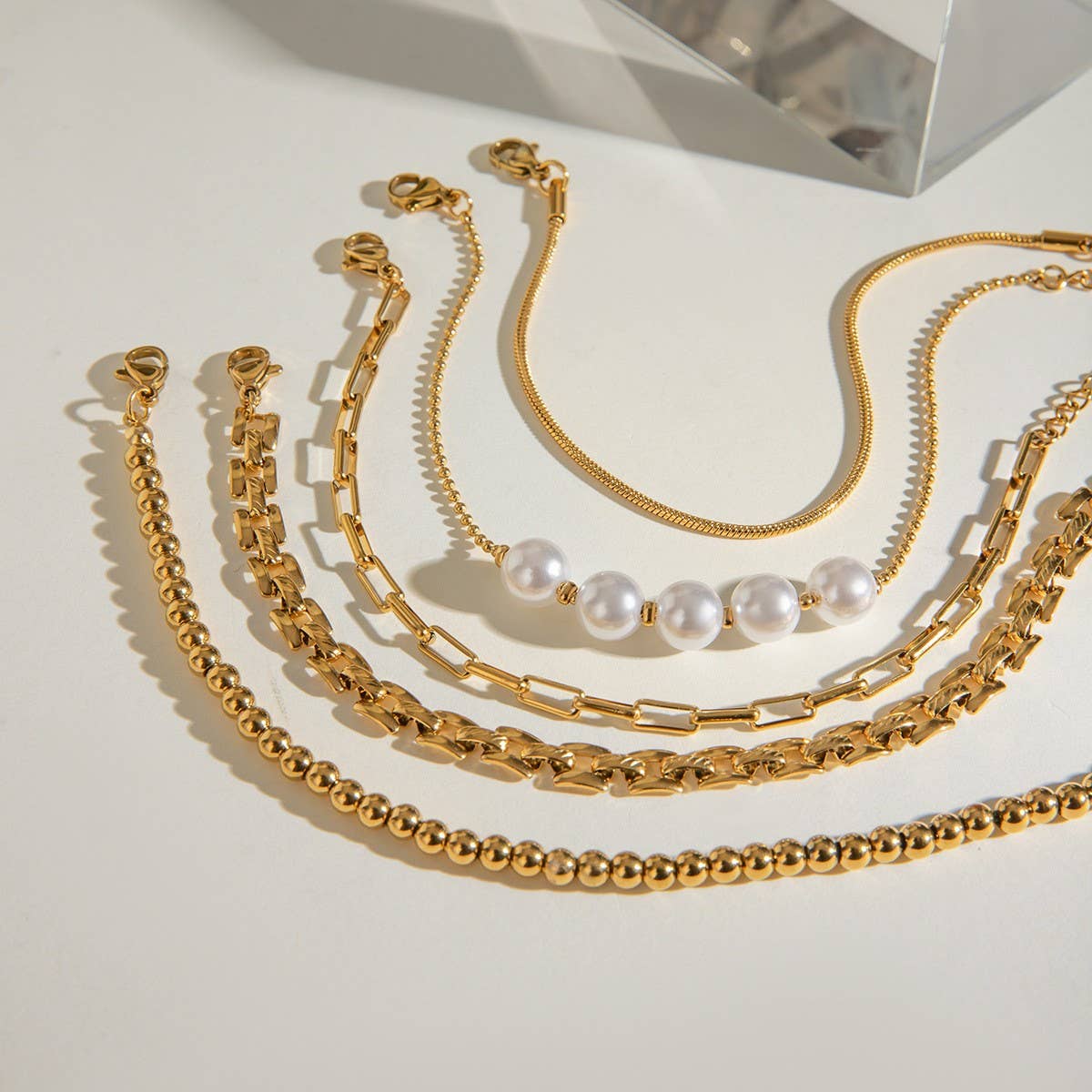 5-Piece Stainless Steel Layered Bracelet Set_CWAJE4872