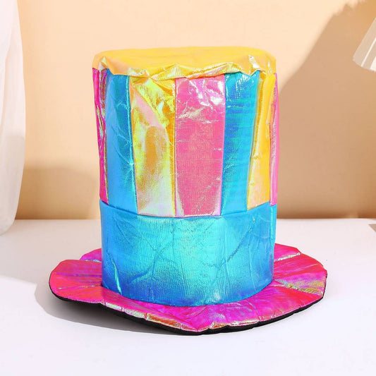 CWAH4048_HALLOWEEN PARTY CLOWN COLORFUL GOLD CLOTH HAT