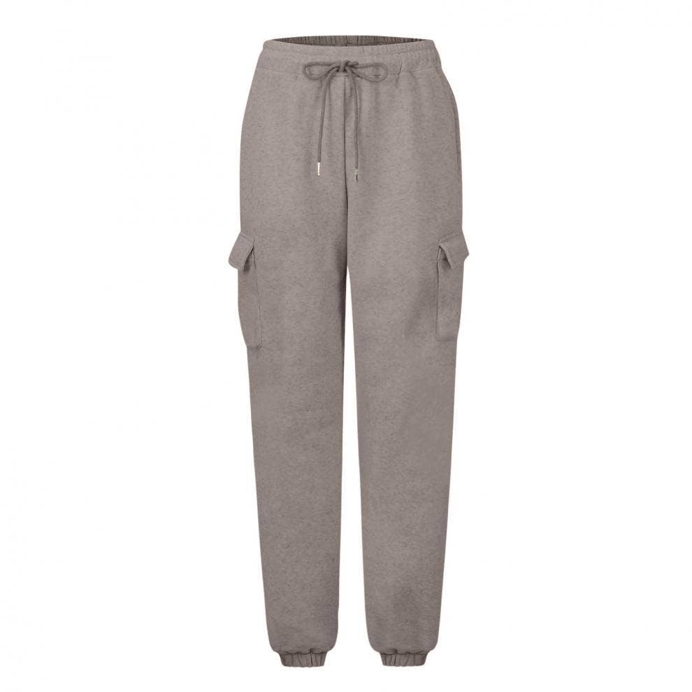 Solid-color straight-leg wide-leg sweatpants