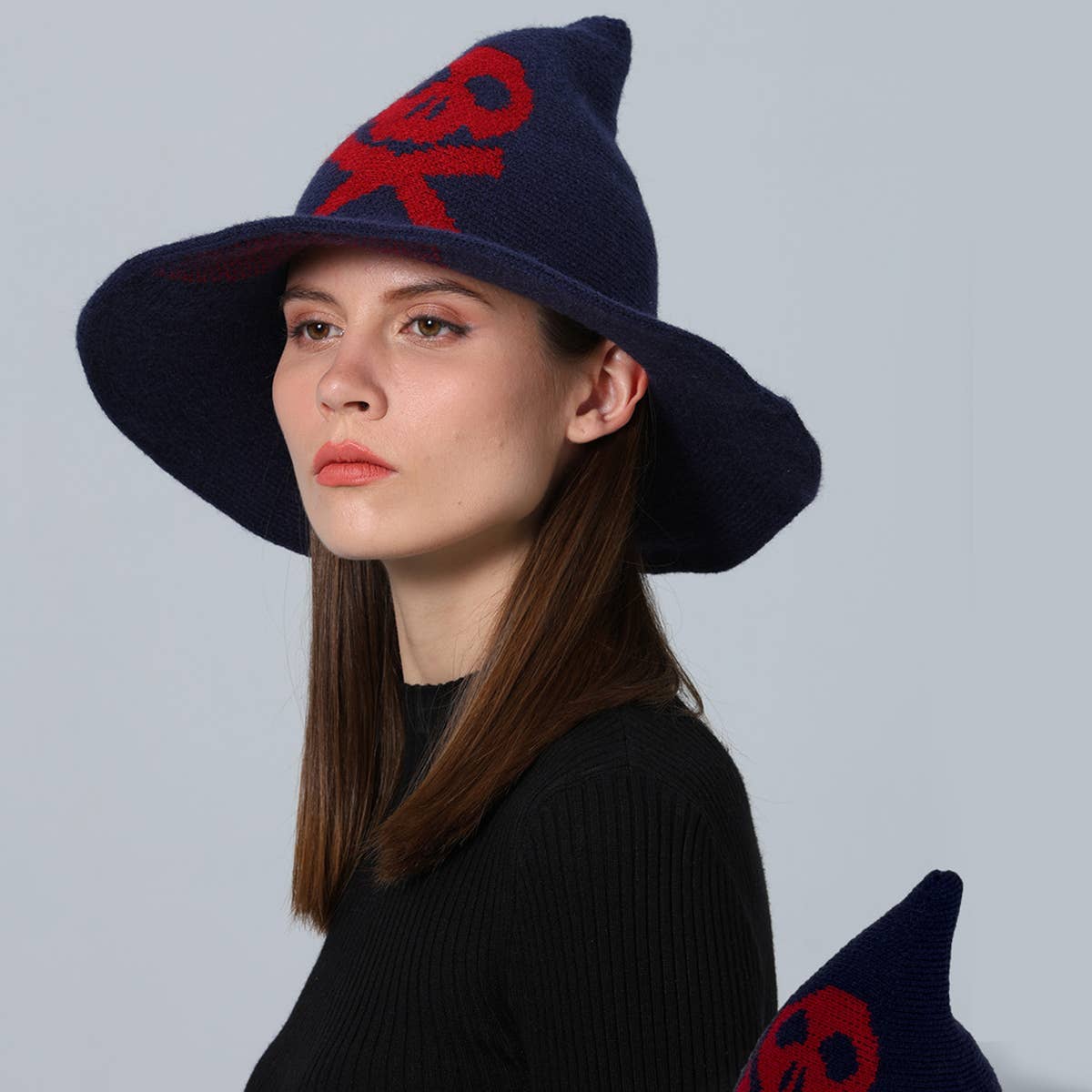 CWAH4090_NEW SKULL MAGIC PROPS HALLOWEEN WIZARD HAT