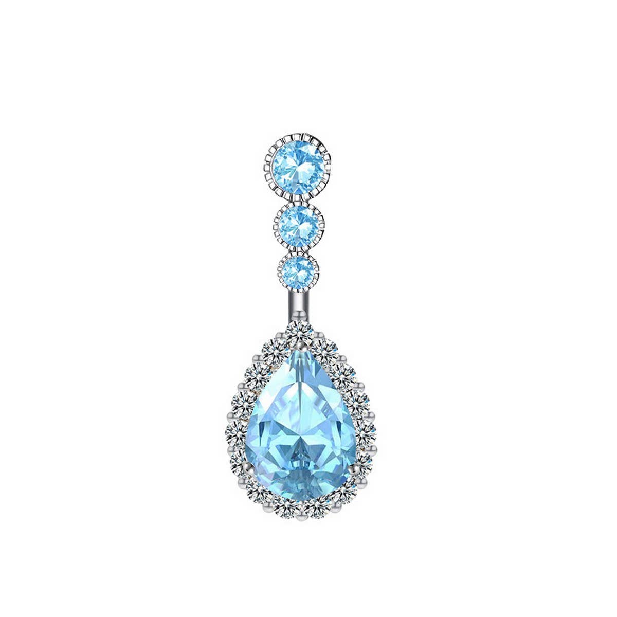 Hot-Selling Teardrop CZ Belly Button Piercing