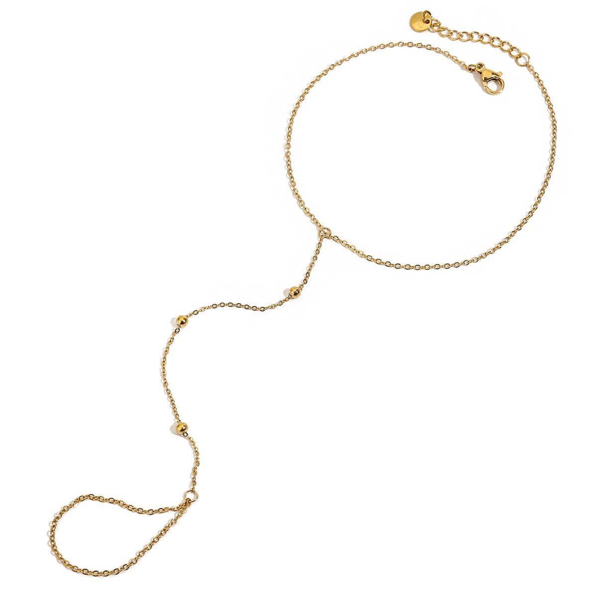 18K Gold Beaded Toe & Anklet Chain, Stainless_CWAJE4750