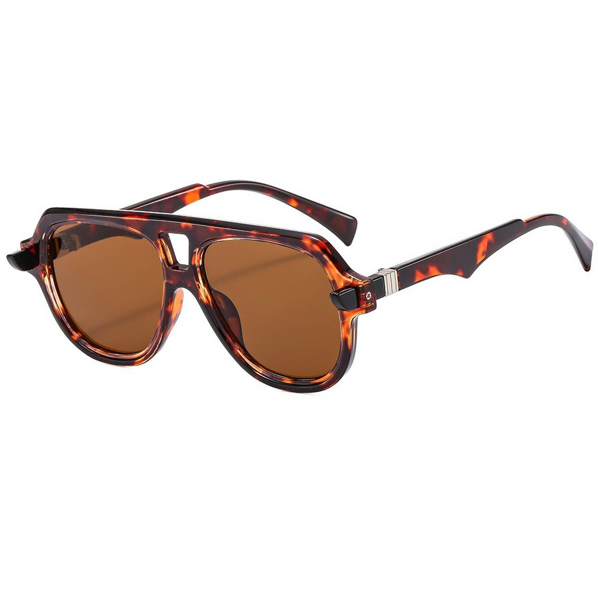 Retro Sporty Double Bridge Colorblock Sunglasses_CWASG1197