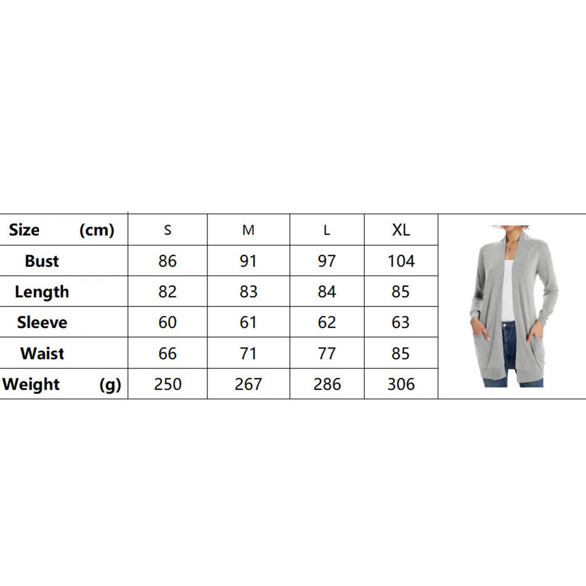 SIMPLE LONG CARDIGAN WITH POCKET IN SOLID COLOR