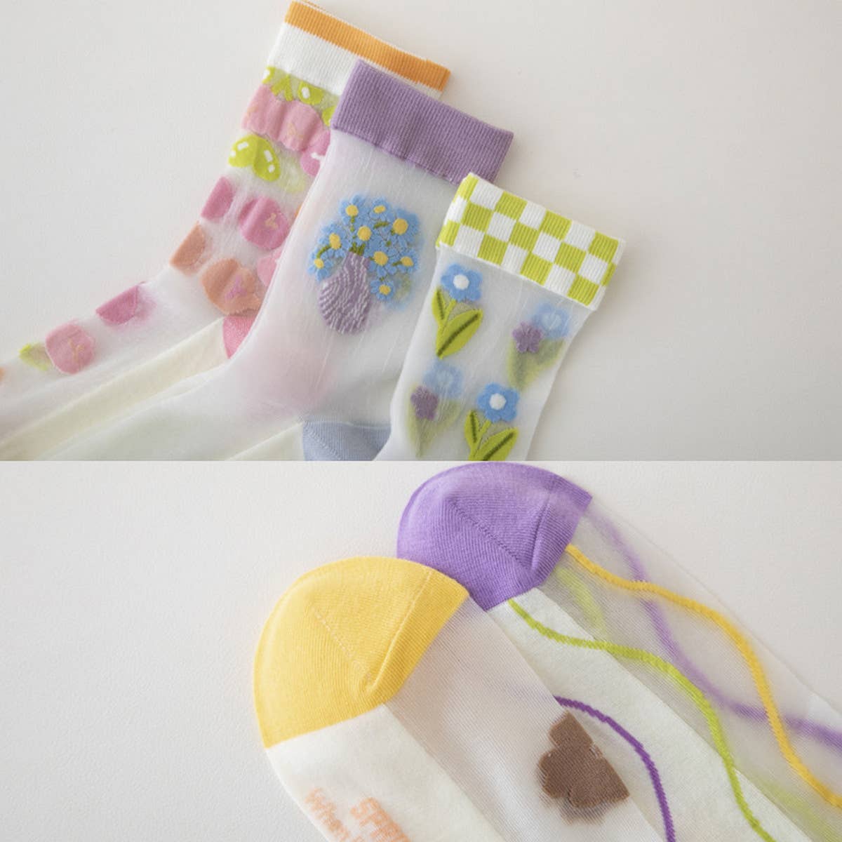 2024 NEW TRANSPARENT GLASS SILK FLOWER SOCKS_CWMS0546