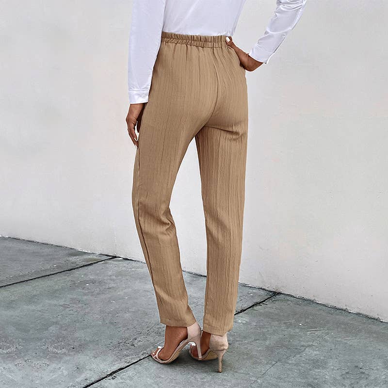 HIGHWAISTED SLACKS CASUAL PLEATED PANTS FOR WOMEN