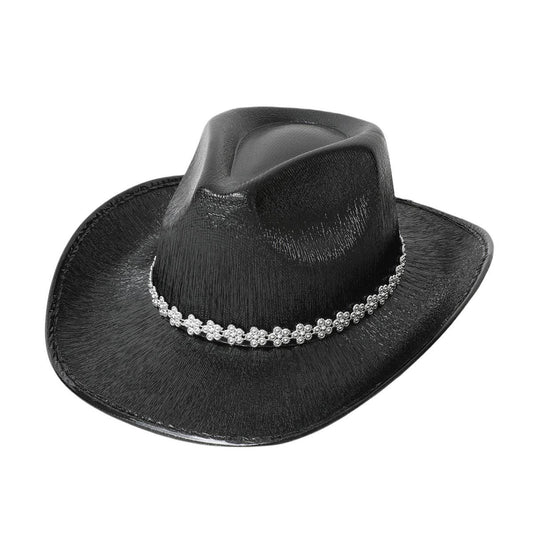Glitter Western Cowboy Hat with Rhinestone Strip_CWAH3646