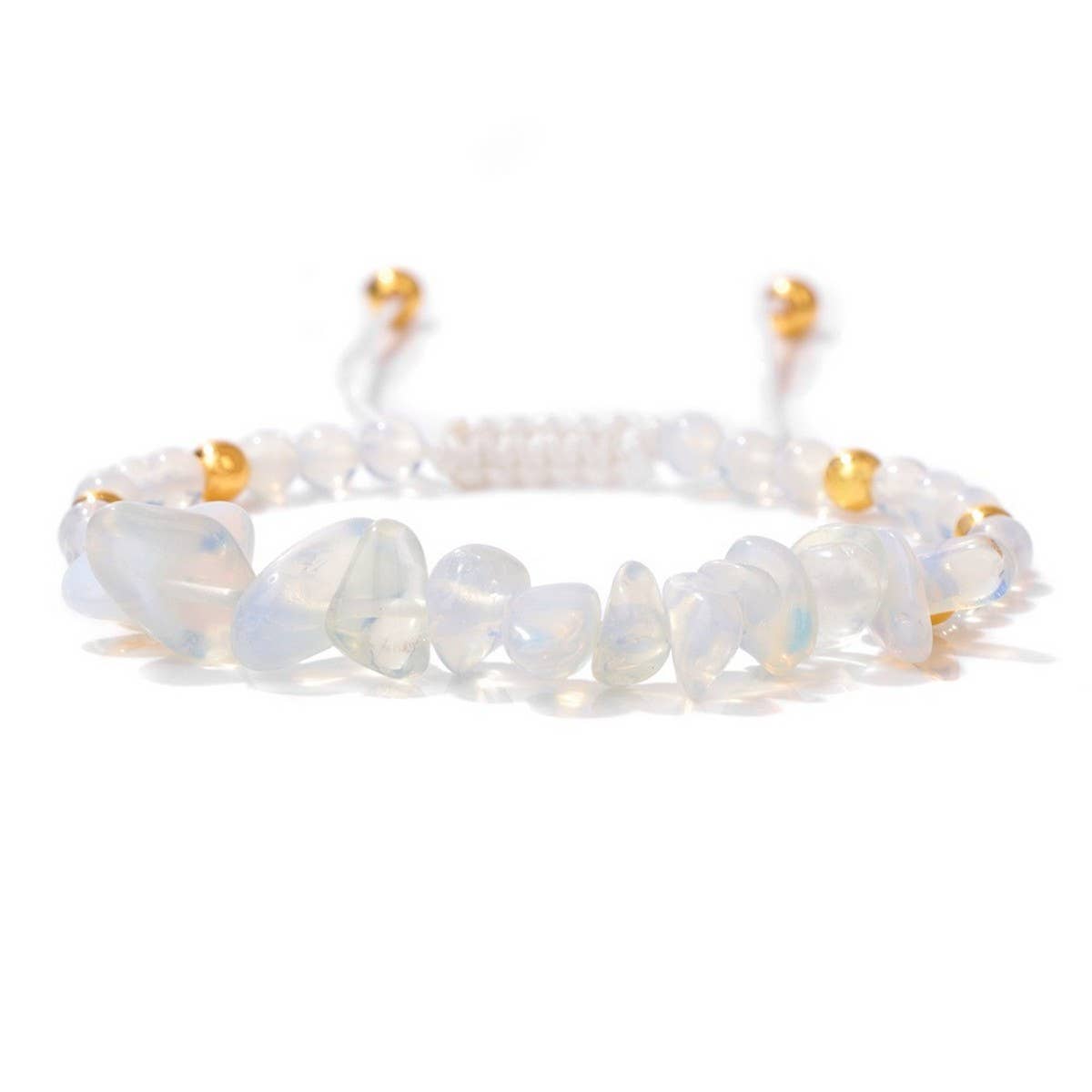 CWAJE4216_NATURAL STONE BEADS BRAIDED GRAVEL BRACELET