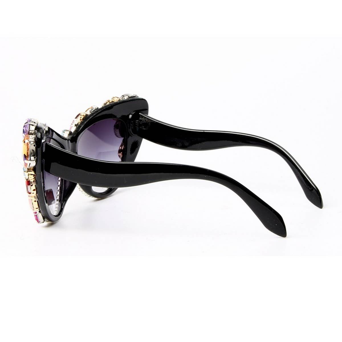 COLORFUL RHINESTONE CAT-EYE SUNGLASSES