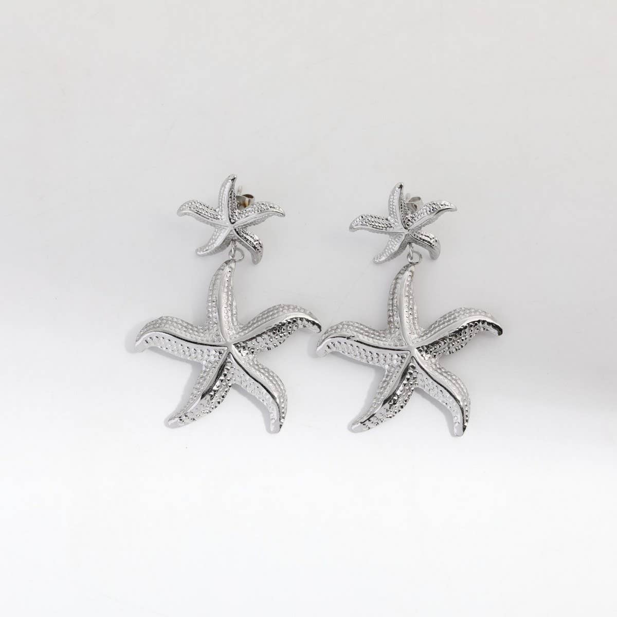 Design stainless steel shell starfish earrings