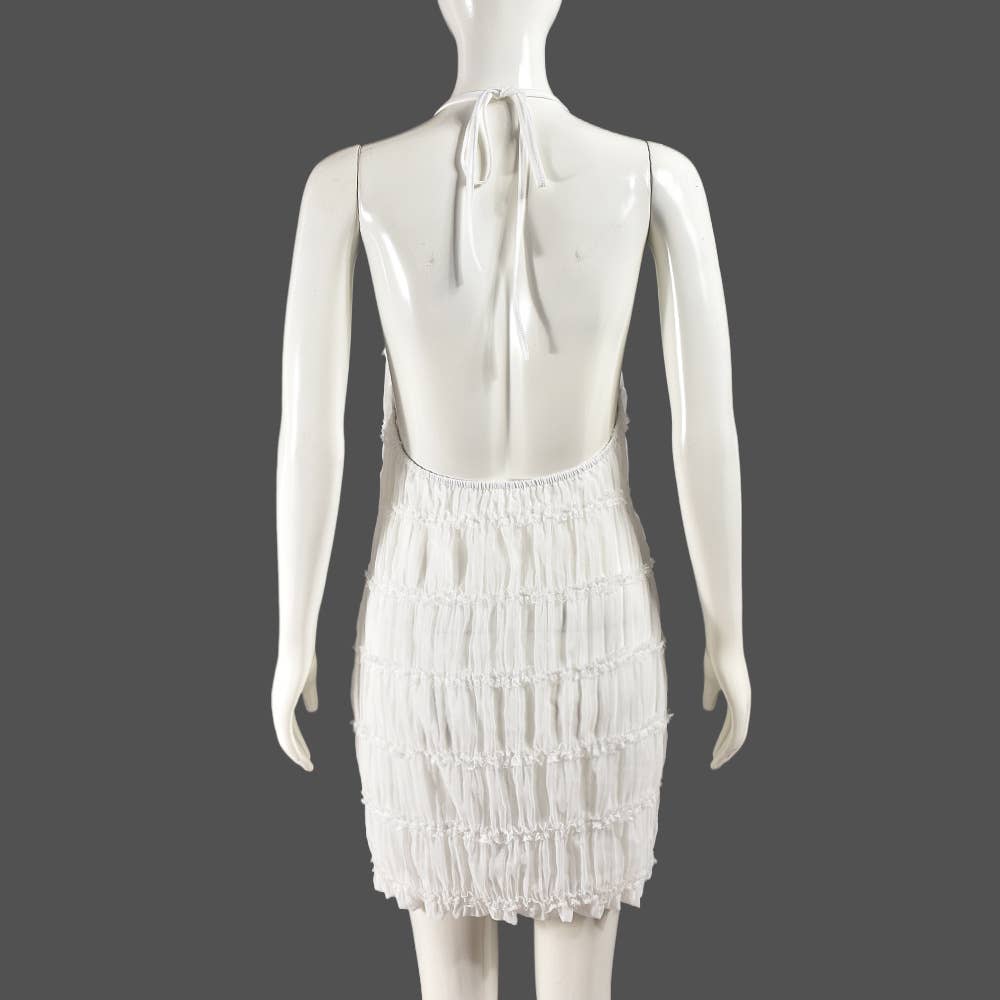 Backless pleated short, personalized dress