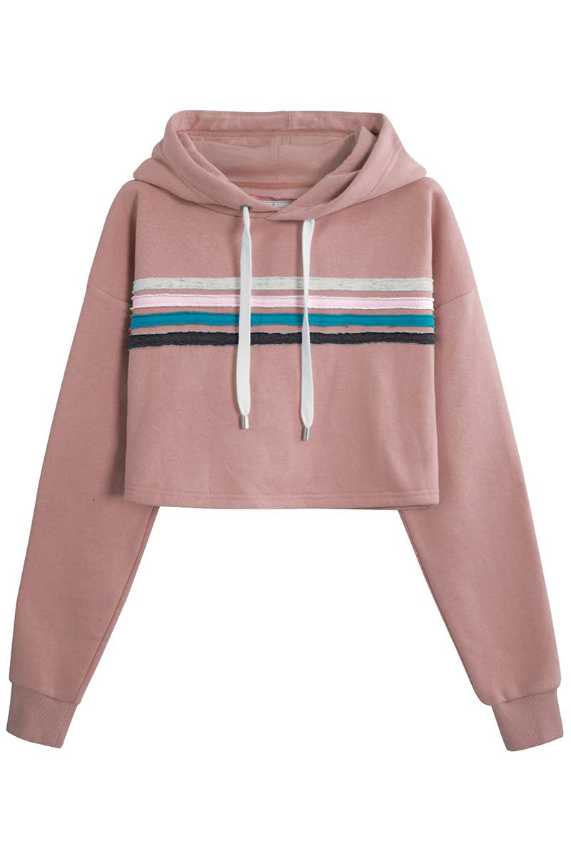 CWOHOL426_Lightweight Pullover Hoodie Cropped Sweatshirt