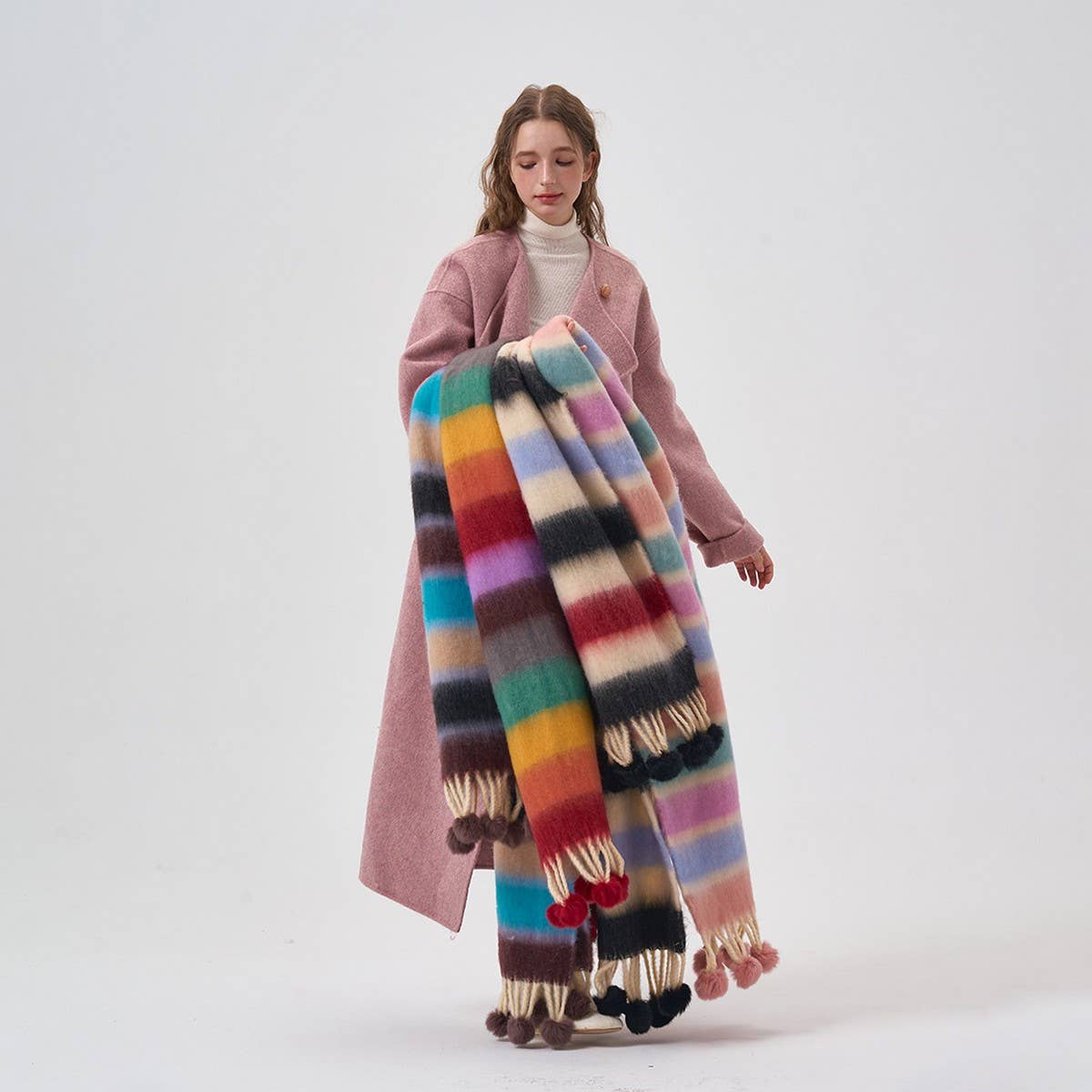 Color Stripe Scarf ? Warm Winter Couple Wrap