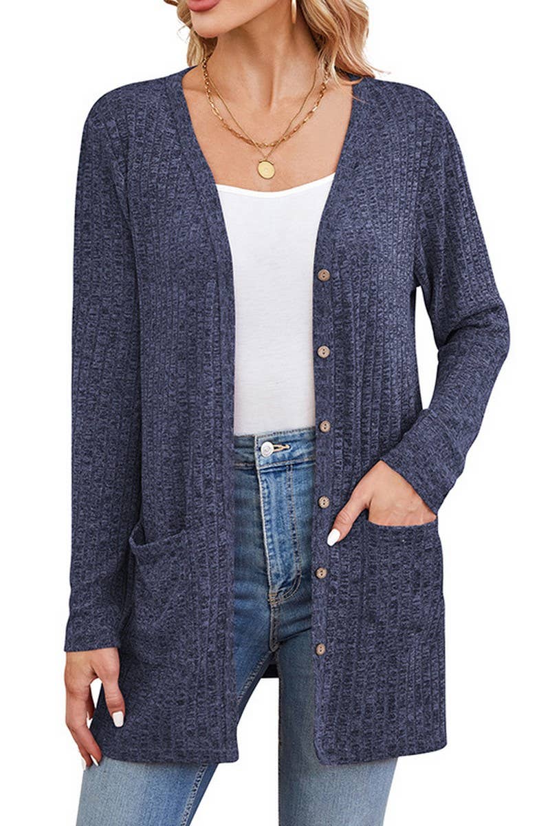 CWOCAL0569_Button Down Long Sleeve Casual Top