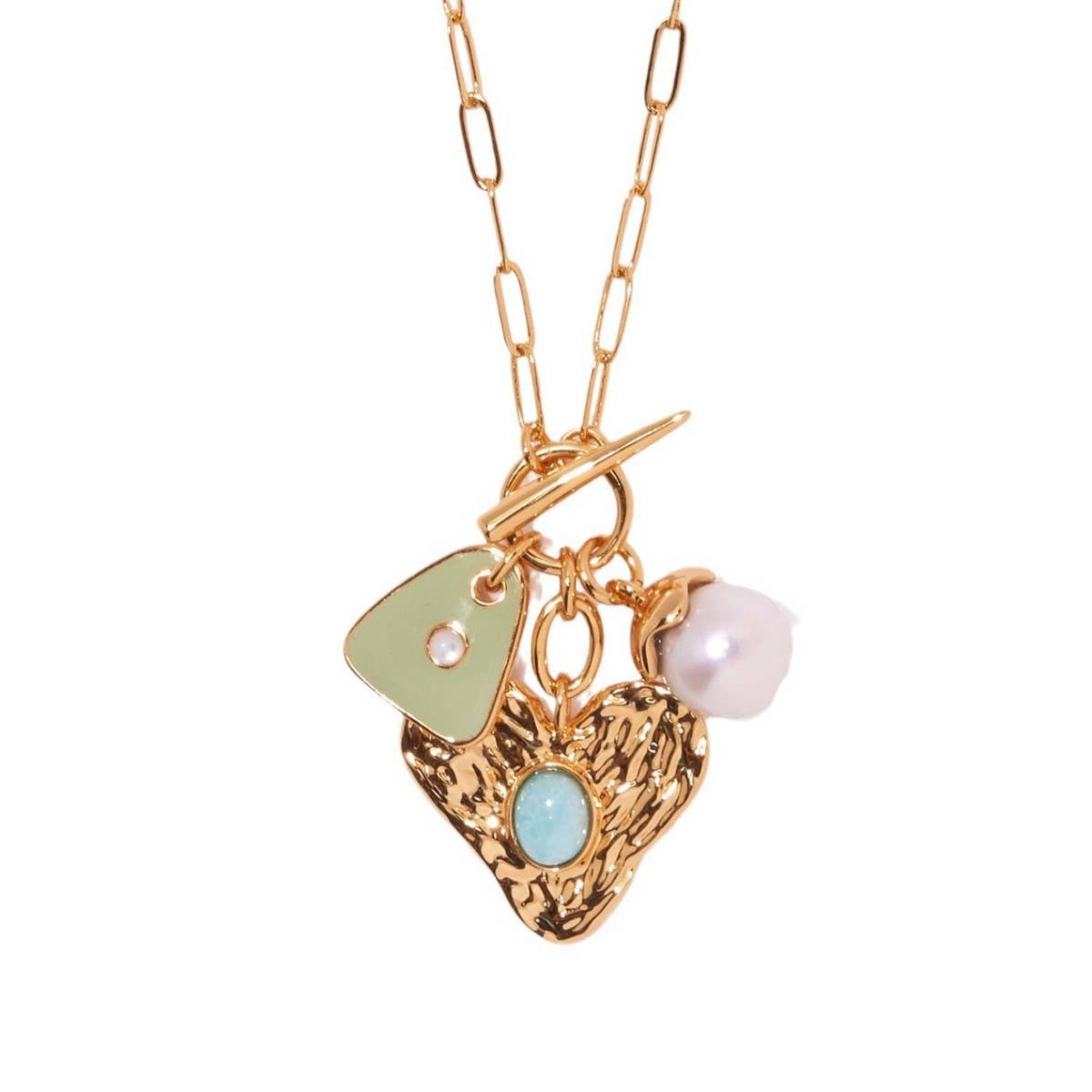 SIMPLE COLORFUL MULTI-PENDANT NECKLACE FOR WOMEN_CWMM3789