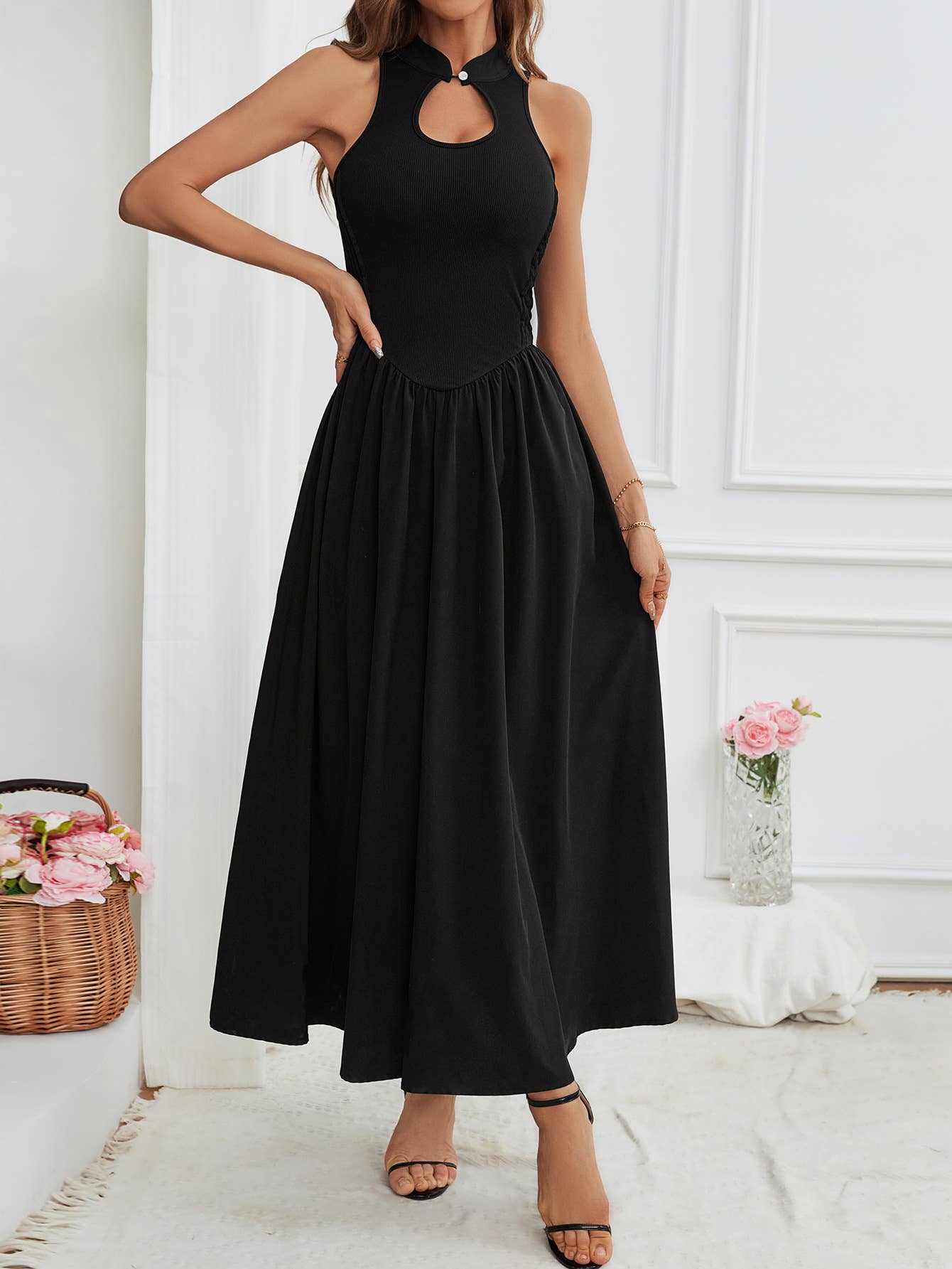 Half Turtleneck Sleeveless New Chinese Dress