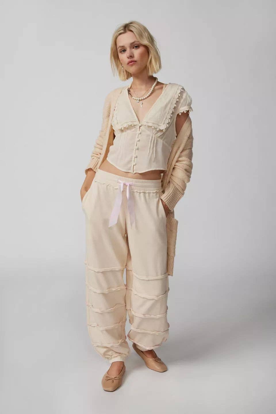 CWBLP1552_COMFORTABLE REVERSIBLE ELASTIC-POCKET PANTS