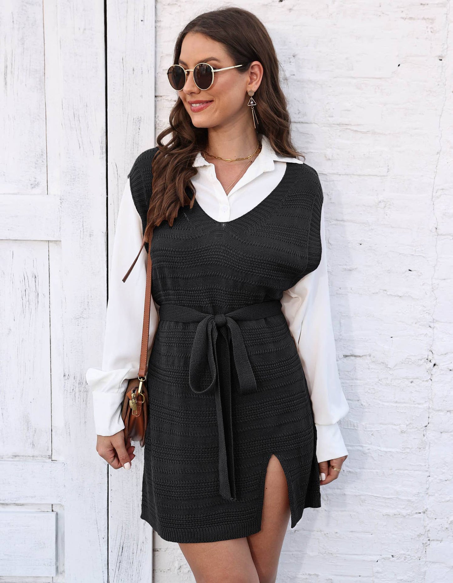 Ribbon split woven sundress