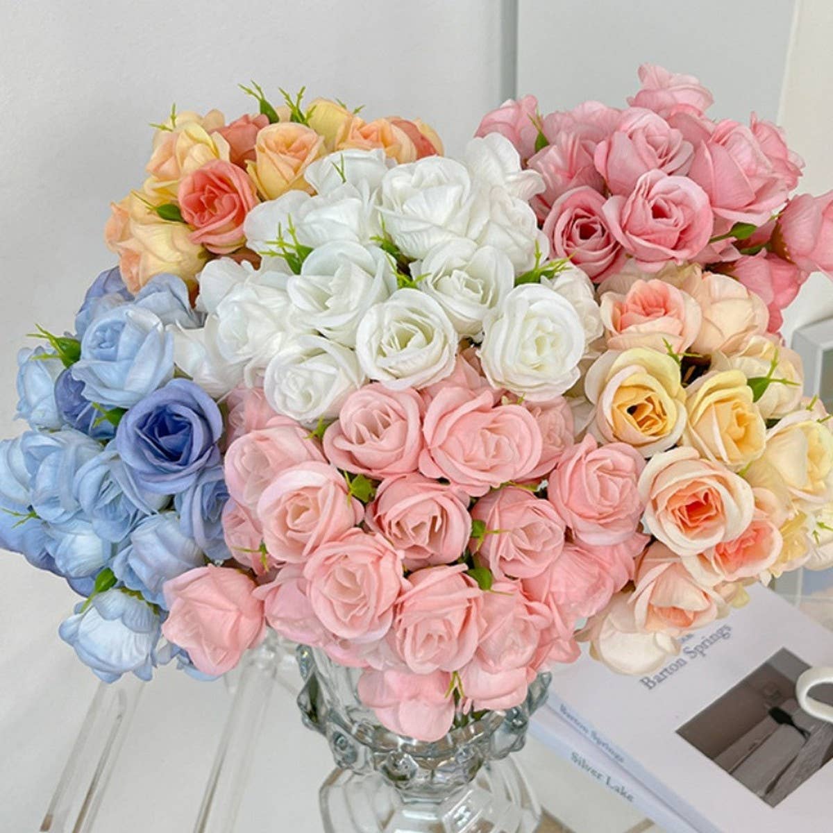 Faux 27-Head Rose Bouquet for Wedding Handheld