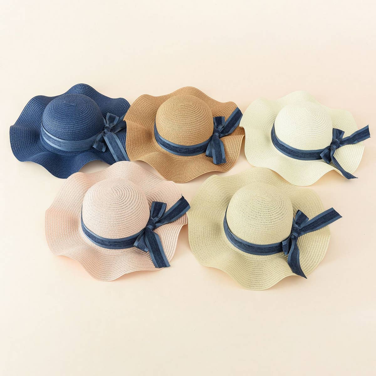 WOMEN BOW BEACH SUNSCREEN STRAW HAT_CWAH1436