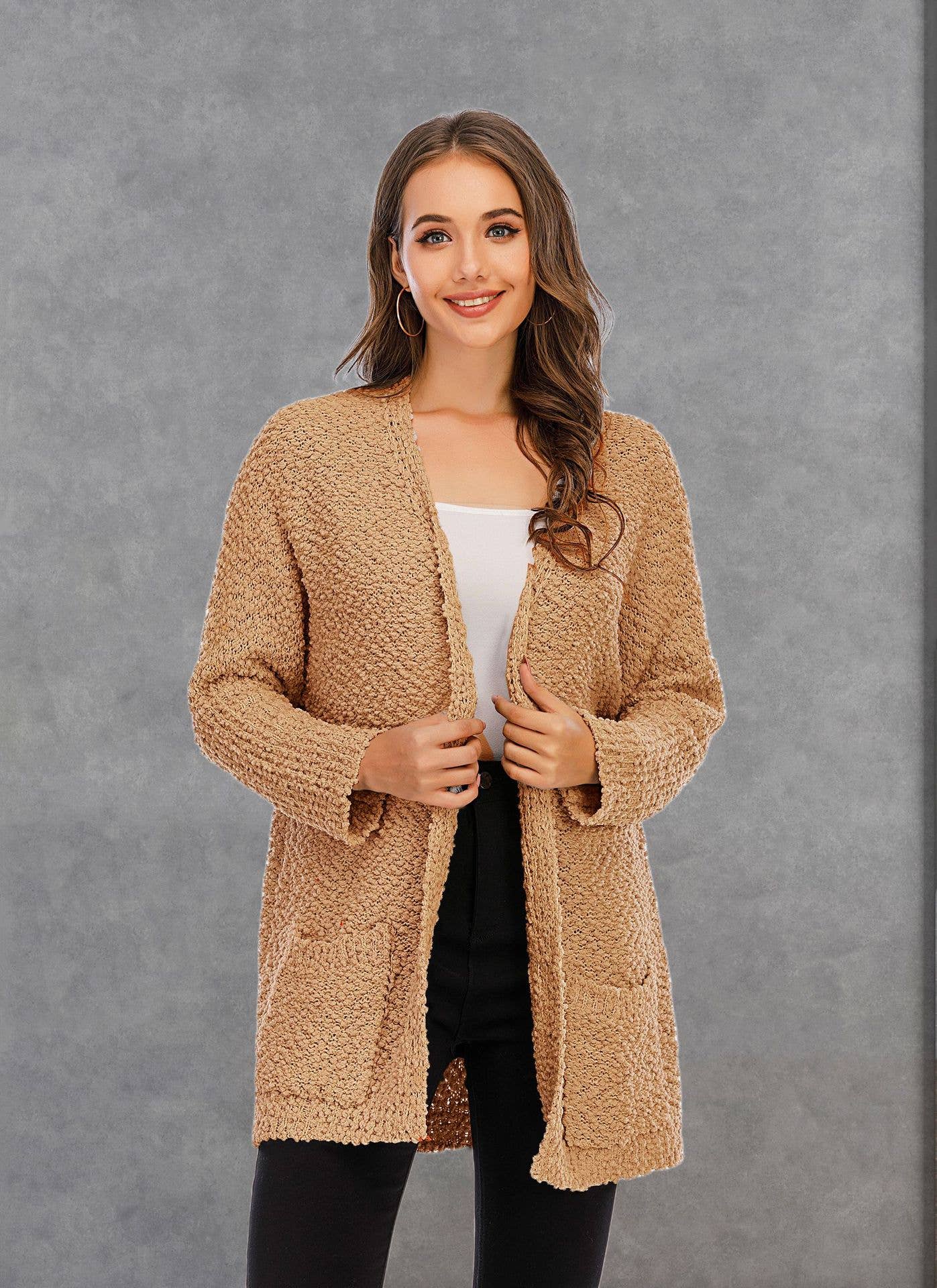 CWOSWL1044_Long Sleeve Open Front Long Cardigan Sweater