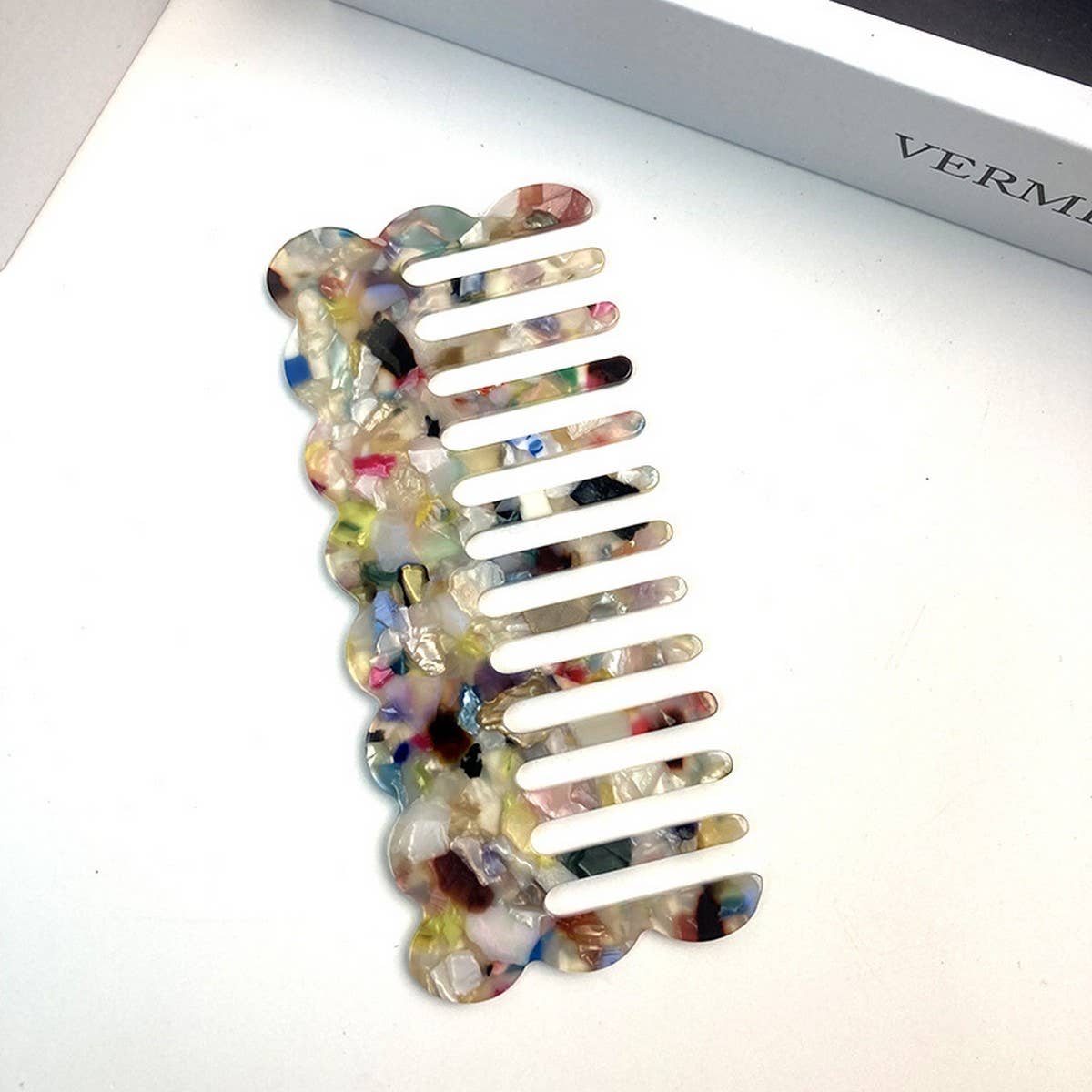Cute Dog Wide-Tooth Comb Colorful Acetate Brush