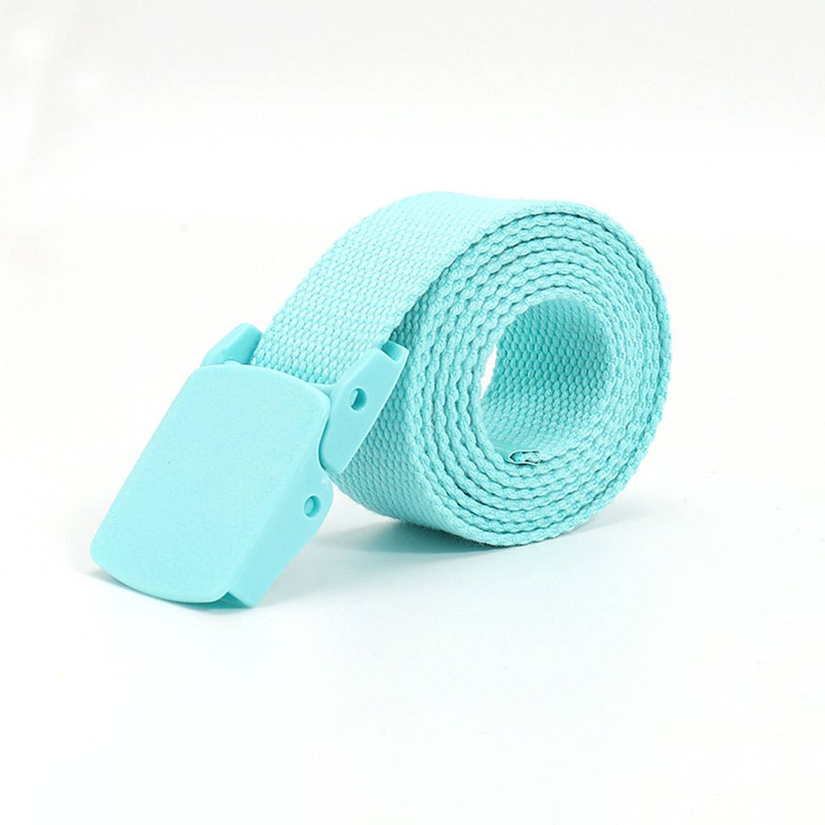 SOLID COLOR WOVEN CANVAS BELT WITH PLASTIC BUCKLE_CWABE0675