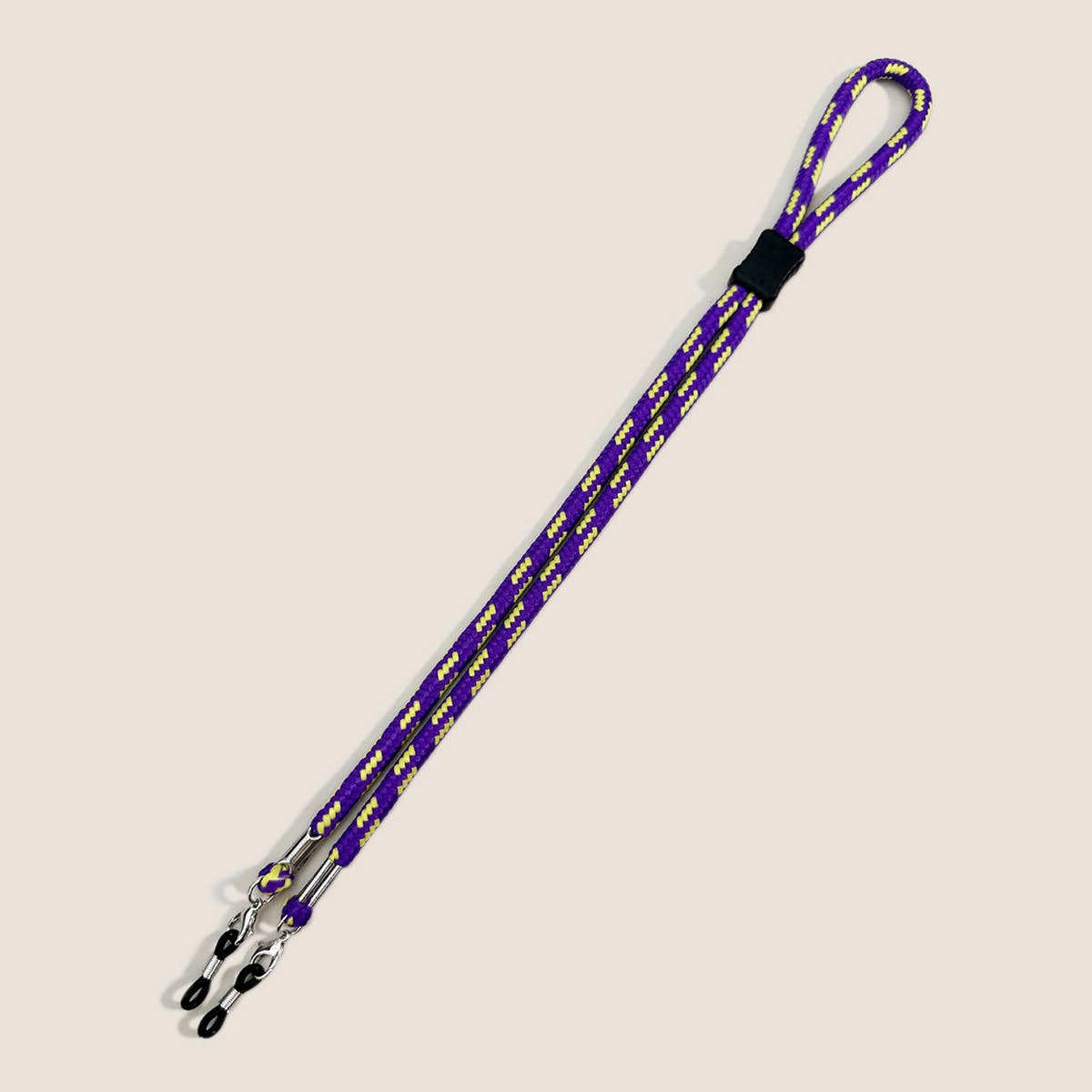 COLORFUL DUAL COLOR BLOCK BRAIDED GLASSES LANYARD