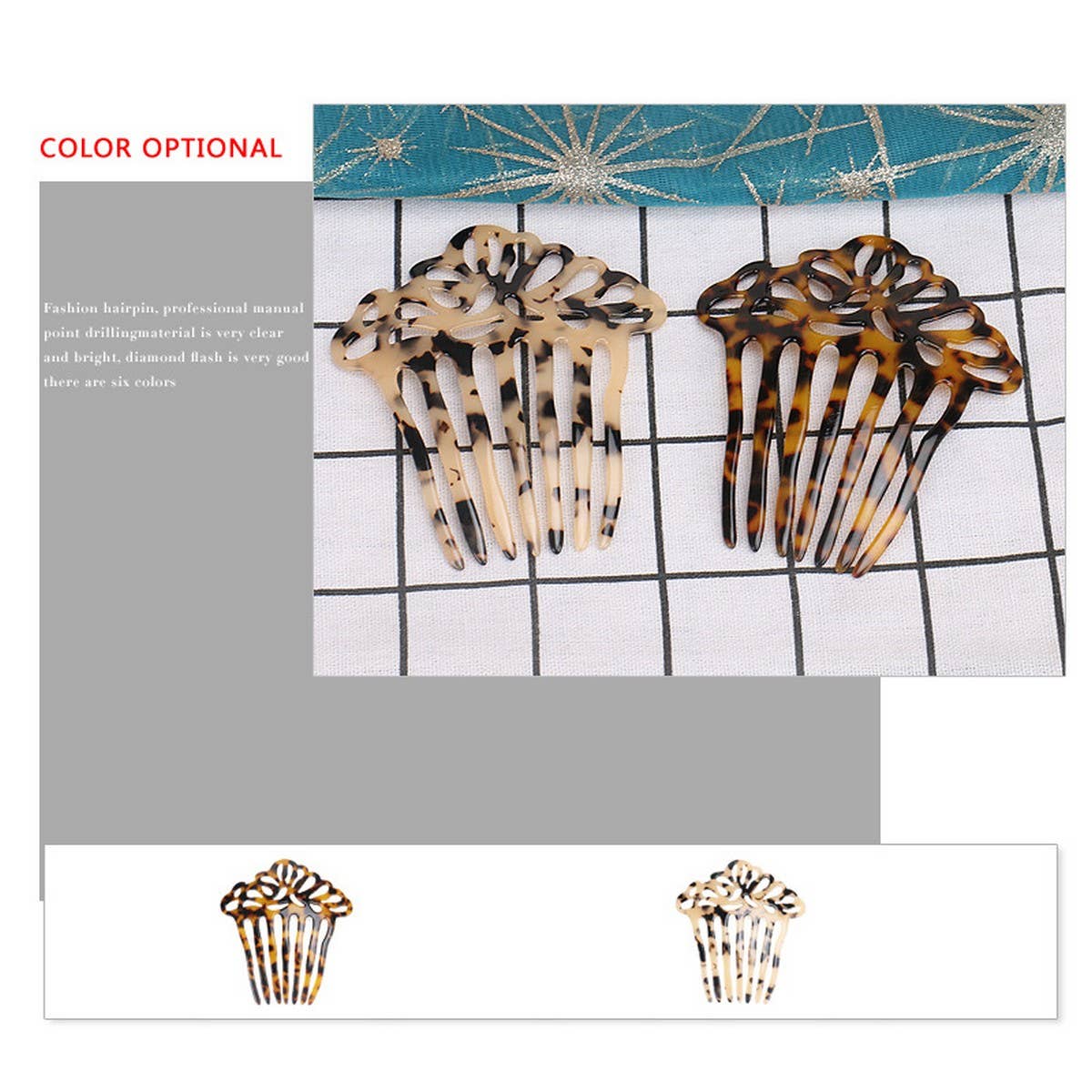 HOLLOW ACETATE COMB HAIR ACCESSORIES