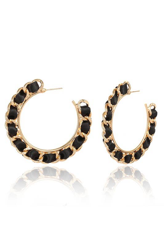 FABRIC LAYERED TRENDY HOOP EARRING_CWAJE027