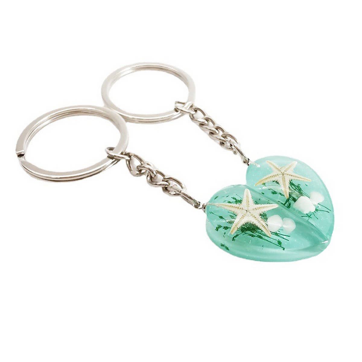 CREATIVE NEW COUPLE STARFISH KEYCHAIN PENDANT