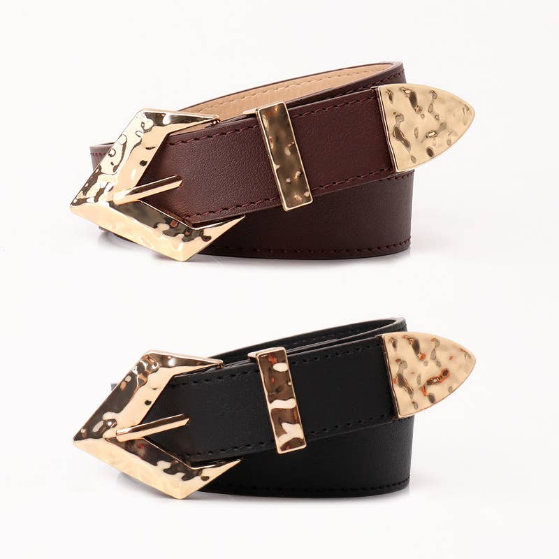 Retro simple and trendy alloy buckle belt