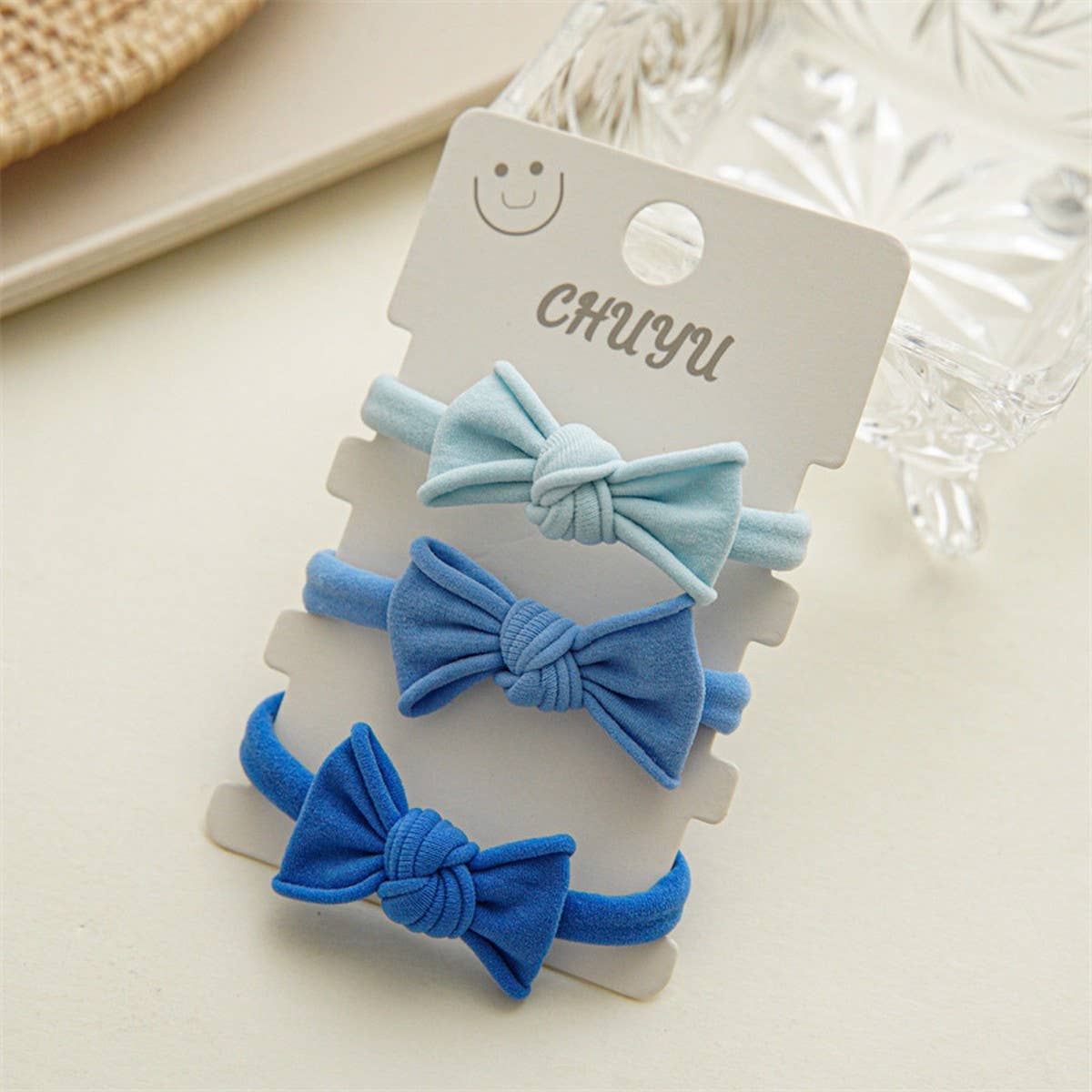3PCS/CD BUTTERFLY HIGH ELASTICITY NYLON HAIR TIES_CWAHA1110