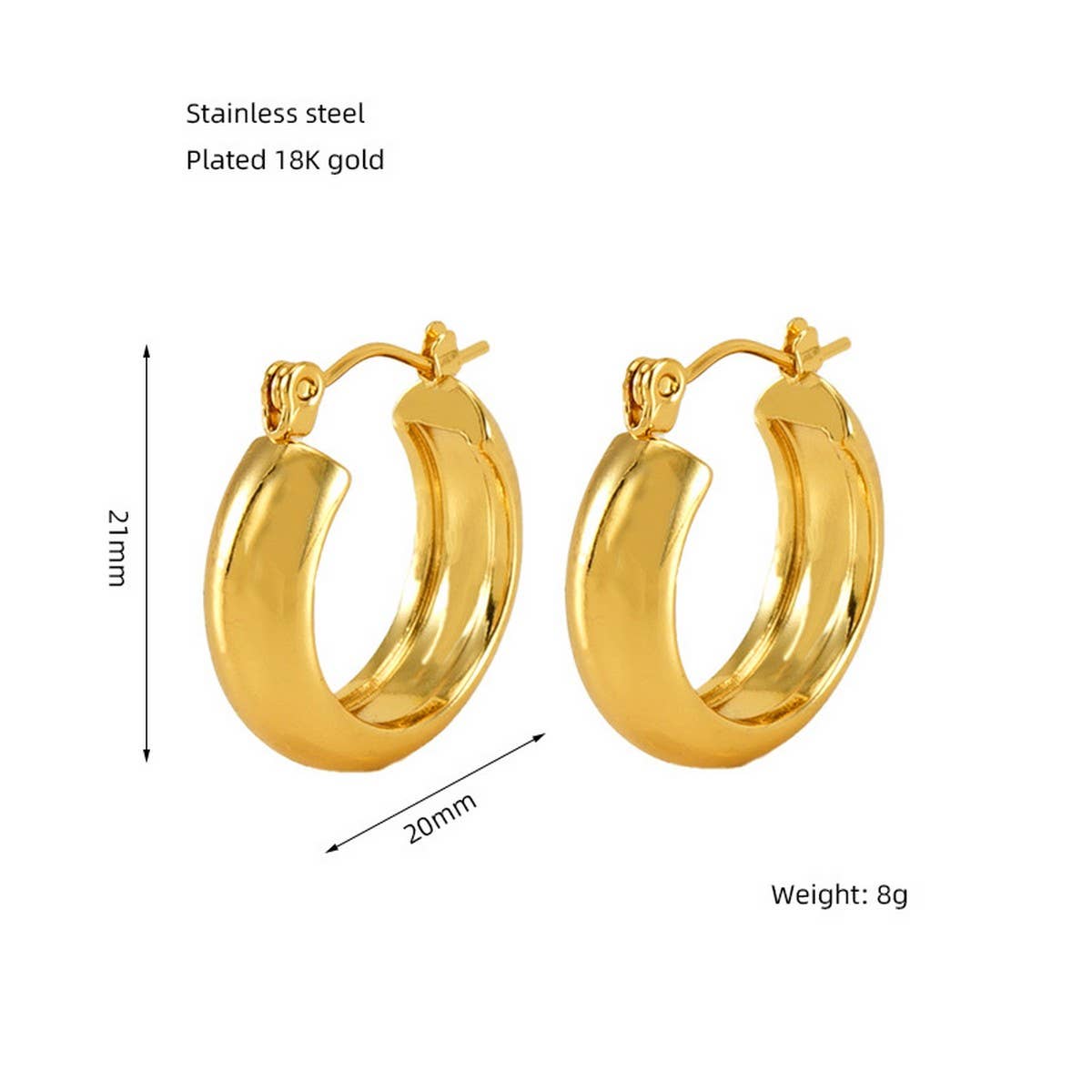 CWAJE1932_C Letter Woven Star Irregular Stud Earrings Gold