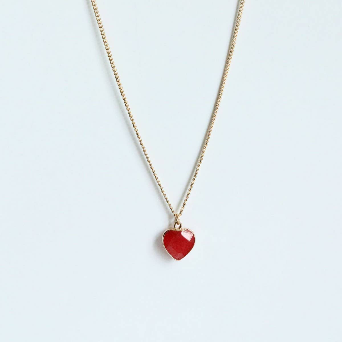 December Birthstone Heart Pendant Necklace