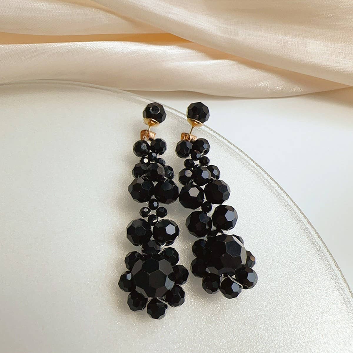 LIGHT LUXURY CRYSTAL FLOWER VERSATILE EARRINGS