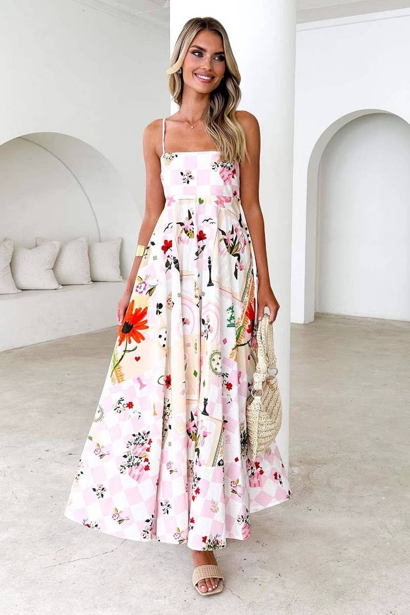 CWDMD5147_BACKLESS SPAGHETTI STRAP FLORAL MAXI DRESS