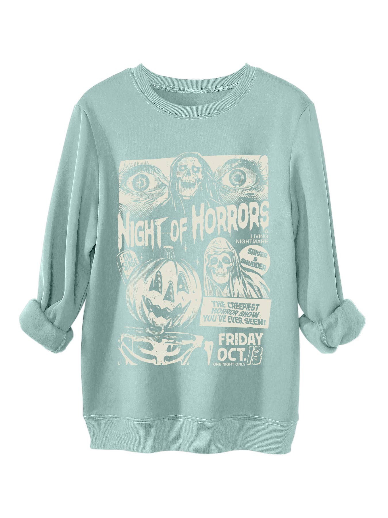 Hight of horrors Halloween print warm hoodie