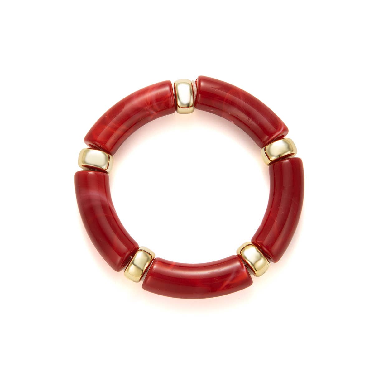 Acrylic curved tube stone-patterned bracelet