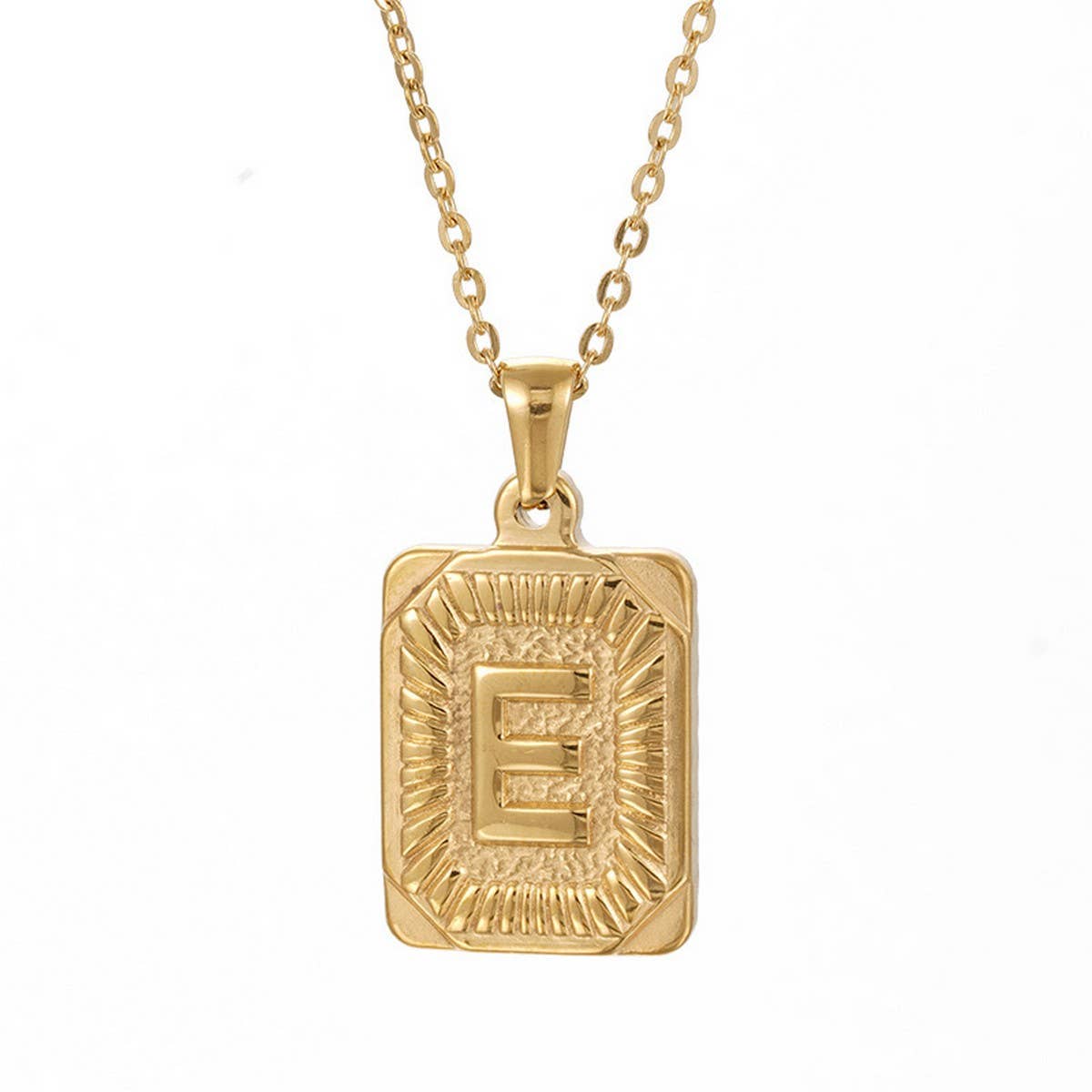 CWAJE1937_Square Stainless Steel Letter Fashion Necklace