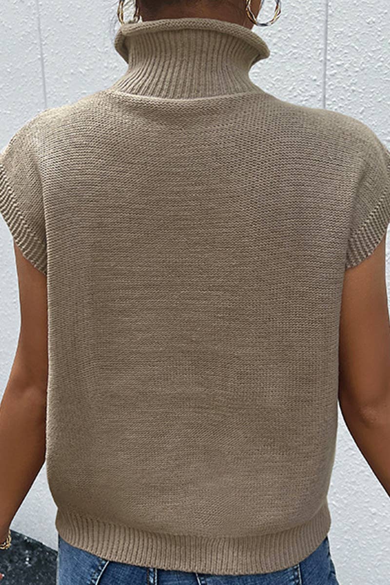 SOLID COLOR TWIST SLEEVELESS WAISTCOAT PULLOVER