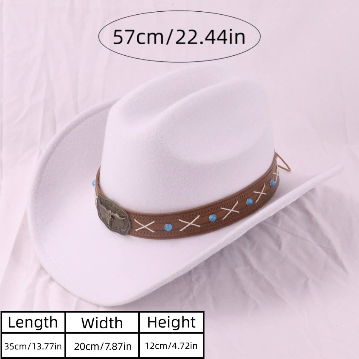Boho Western Wide Brim Felt Hat for Travel & Sun_CWAH3658