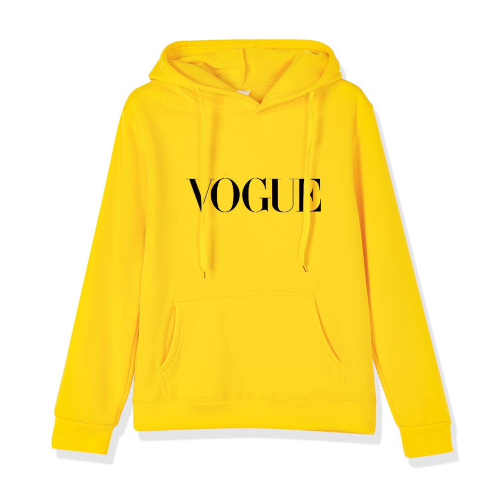 Simple letter print loose basic hoodie