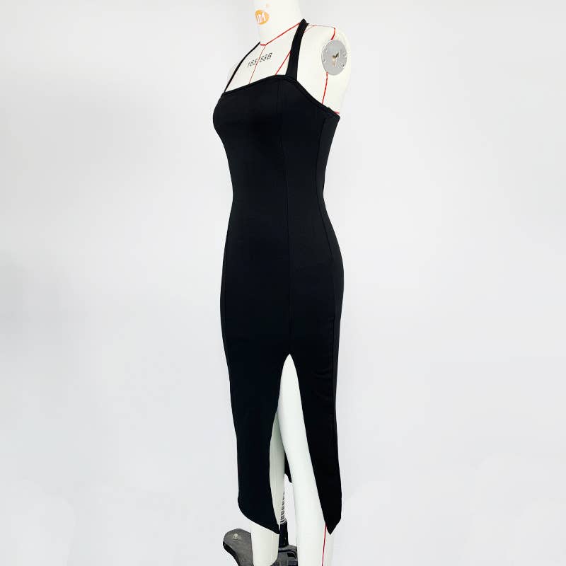 ELEGANT SEXY HALTER HALTER DRESS
